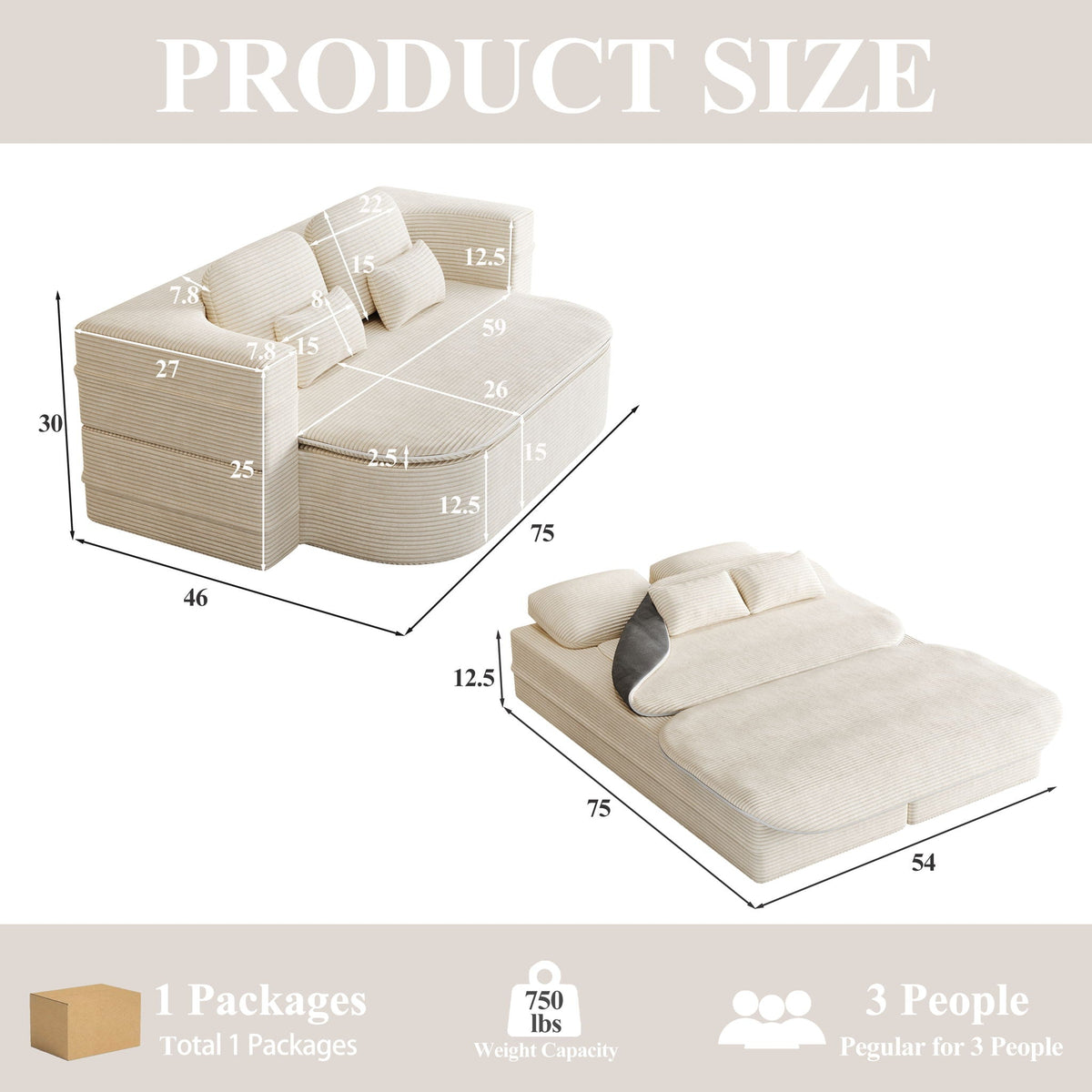 2 In 1 Foldable Sofa Bed With Multi Functional Blanket, photo 32 of 40