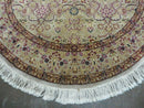 6' Handmade Fine Indian Wool Rug Carpet Round Silk Accent Beauty