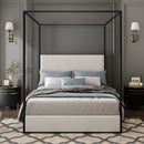 Canopy Bed With Tall Upholstered Headboard And 4 Poster by HouseOfZazla