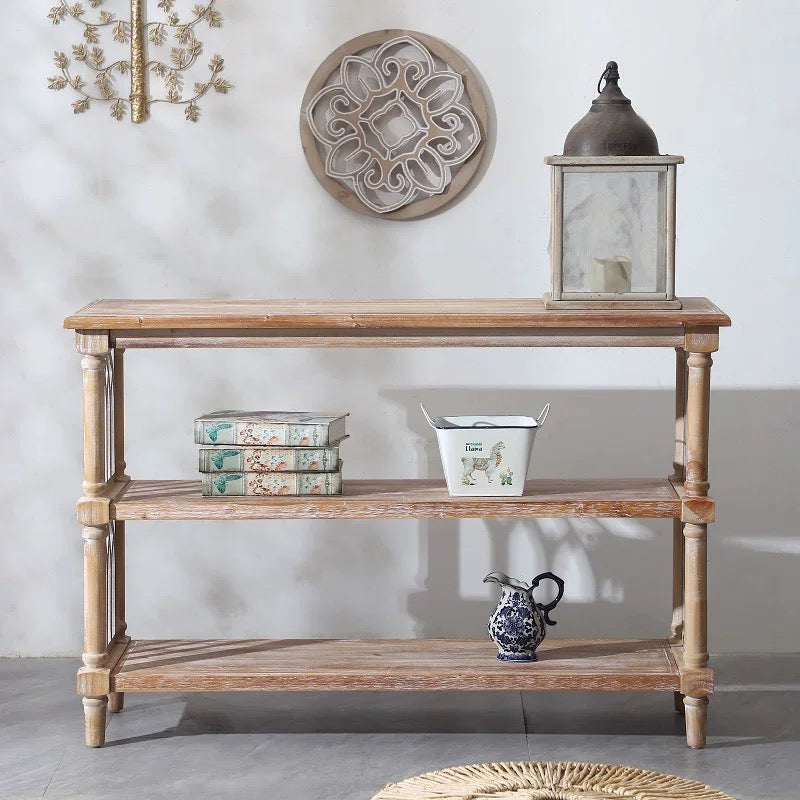 Rustic 3-Tier Console Table with Gothic-Inspired Details, photo 7 of 10
