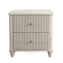 Fluted Nightstand With 3 Drawers