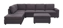Cassia - 7 Seat Reversible Modular Sectional Sofa With Ottoman by HouseOfZazla