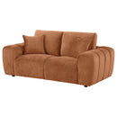 Burnett Chenille Upholstered Wide Arm Loveseat Burnt Orange