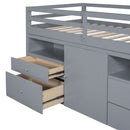 Loft Bed With 4 Drawers, Underneath Cabinet And Shelves by HouseOfZazla