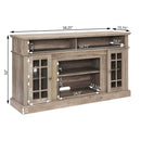 58" TV Stand with Glass Door Cabinets for TVs up to 65"