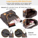 Ladies Canvas Tote Bag Multifunctional Purse Handbag Adjustable Shoulder Rucksack Convertible Backpack Wear-Resistant Dirt-Proof For Women School Offi