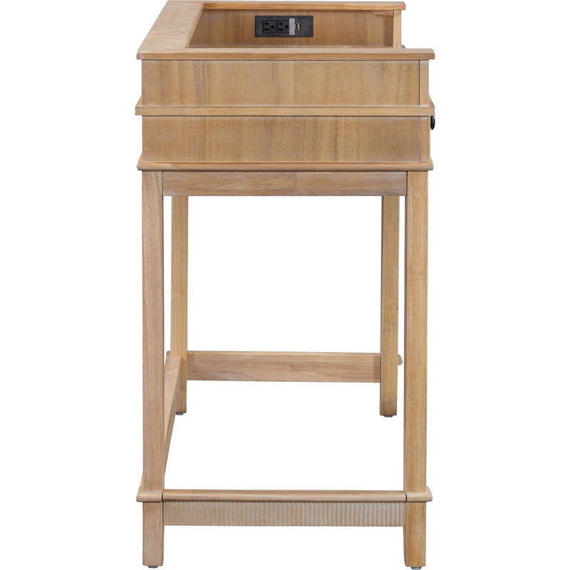 TREXM 4-Piece Dining Table Set for 3, Retro Kitchen Table and Chairs Set with 3 Storage Drawers, Ideal for Small Spaces (Natural)