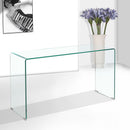 Elegant Transparent Tempered Glass Console Table With Rounded Edges, Modern Sofa Table - Clear by Unique Piece Furniture