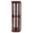 Corner Curio Cabinet With Lights, Adjustable Tempered Glass Shelves, Mirrored Back, Display Cabinet (E26 Light Bulb Not Included) by HouseOfZazla
