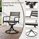 Set of 2 Powder-Coated Steel 360° Swivel Outdoor Dining Chairs with All-Weather Cushions by HouseOfZazla