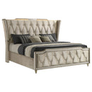 Lorient Eastern King LED Upholstered Bed Ivory and Camel