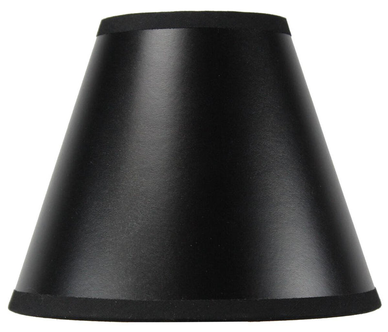 6"W x 5"H Set of 6 Black Parchment Gold-Lined Chandelier Candle Clip Lamp Shade