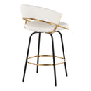 Jie - Fixed Height Contemporary Counter Stool With Swivel Round Footrest (Set of 2) by HouseOfZazla