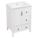 Retro Bathroom Vanity With Sink, Soft Closing Cabinet & Drawers by HouseOfZazla