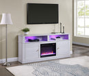 Terra - TV Stand Console With Fireplace - White Walnut by Unique Piece Furniture