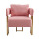 Modern Decorative Chair Teddy Fleece Upholstered And Metal Foot by Unique Piece Furniture