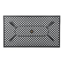 Outdoor Aluminum Dining Table With Lattice Design And Center Umbrella Hole - Black