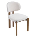 Beige Upholstered Mid-Century Dining Chair