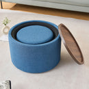 Nesting Ottomans, Round Coffee Table & Bench With Tray (Set of 2) by Unique Piece Furniture