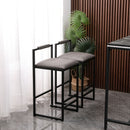 Elegant Bar Stool Set With Backrest And Footrest, Counter Height (Set of 2)