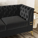 Luxurious Sofa With Legs, Modern Chesterfield Design, Tufted Upholstery, 3 Seat Couch For Living Room And Office by HouseOfZazla