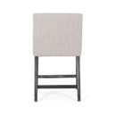 Charmed Upholstered Counter Stool with H-Frame Base and Round Arms