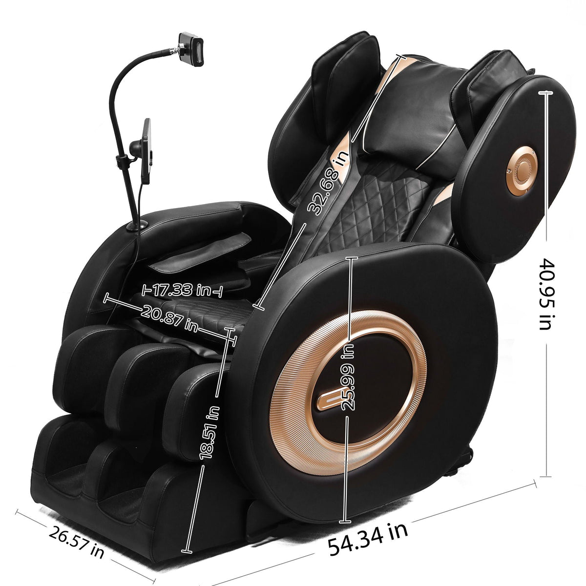 Automatic Massage Chair Recliner With Zero Gravity And Full Body Air Pressure - Black, photo 3 of 9