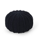 Bordeaux - Knitted Round Pouf Ottoman And Floor Cushion by Unique Piece Furniture