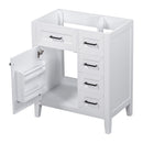 30" Bathroom Vanity without Sink, Cabinet Base Only, Bathroom Cabinet with Drawers, Solid Frame and MDF Board, White
