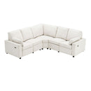 Power Recliner Sectional Sofa Home Theater Reclining Sofa With Two USB Ports, Two Storage Drawers For Living Room by HouseOfZazla