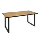 Outdoor Dining Table With U Shape Legs And Slat Top Table - Teak by HouseOfZazla