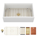 Workstation Single Bowl, Apron Front Kitchen Sink - White by HouseOfZazla