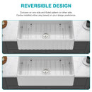 Ceramic Farmhouse Sink With Deep Basin And Stainless Steel Grid