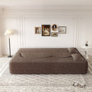 Modern Floor Sofa, With 2 Pillows, Convertible Teddy Fabric Foam Filled Bed