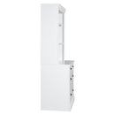 83.4"Tall Bookshelf Suite,Modern Bookcase Suite with LED Lighting, Drawers and Open Shelves,2-Piece Set Storage Bookshelf for Living Room,Home Office,White