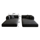 78.8' Compression Sofa,Convertible Floor Sofa Bed-with Pillow Back Support Armrest,Comfy Futon Couch Sleeper Bed,Loveseats Boneless Modular Sectional Sofa,Corduroy fabric,for Living Room,Bedroom,Black by HouseOfZazla