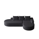Modern Curved Sofa, L-Shaped Modular Sectional Set With 3 Pillows by HouseOfZazla
