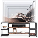 TV Stand For TVs, Extra Long With 3 Tier Ventilated Shelves - Rustic Brown by HouseOfZazla