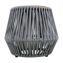 Acacia Wood Side Table with Grey Rope Design