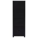 Sandl - 3 Shelf Media Tower With Cabinet Storage Solution - Black