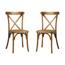 2-Pack Resin X-Back Chair Dining Chair Furniture 2-Pack, Retro Natural Mid Century Chair Modern Farmhouse Cross Back Chair, Natural