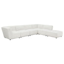 Nevve - 6 Piece Upholstered Tufted Sectional - Ivory by HouseOfZazla
