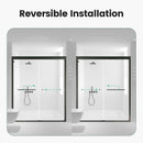 Semi-Frameless Double Sliding Shower Door, Bypass Shower Door, 1 / 4" (6Mm) Thick SGCC Tempered Glass Door by HouseOfZazla