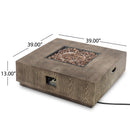 Wellington Square Iron Fire Pit With Wood Pattern Design And 50,000 Btu Output by HouseOfZazla
