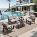 Patio Furniture Set with Coffee Table and Cushions for Backyard by HouseOfZazla