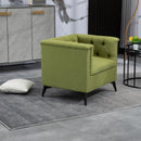 Accent Chair Living Room Chairs Single Sofa Chair,Arm Chairs with Linen Fabric, Mid Century Accent Arm Chairs Comfy Reading Lounge Club Armchair for Bedroom Office Study