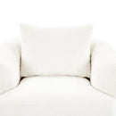 360° Swivel Barrel Sofa Chair with Throw Pillow, Chenille Upholstered Accent Chair, Beige, 38.2'