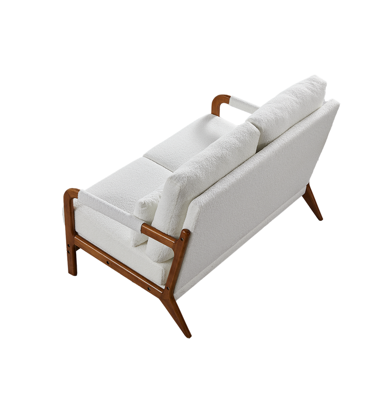 49.01"Modern Teddy Fabric Loveseat,Wood Frame Sofa for Living Room