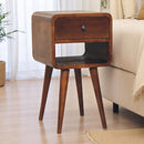 Mini Chestnut Curve Lower Bedside Nifhtstand by Unique Piece Furniture