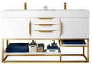 James Martin Columbia 59" Double Bathroom Vanity, Glossy White